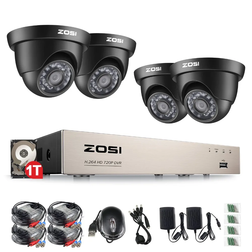 ZOSI 8CH CCTV System 1080N HDMI 4IN1 DVR 4PCS 720P IR Outdoor Camera Home TVI Security System Surveillance Kits 1TB HDD
ZOSI 8CH CCTV System 1080N HDMI 4IN1 DVR 4PCS 720P IR Outdoor Camera Home TVI Security System Surveillance Kits 1TB HDD