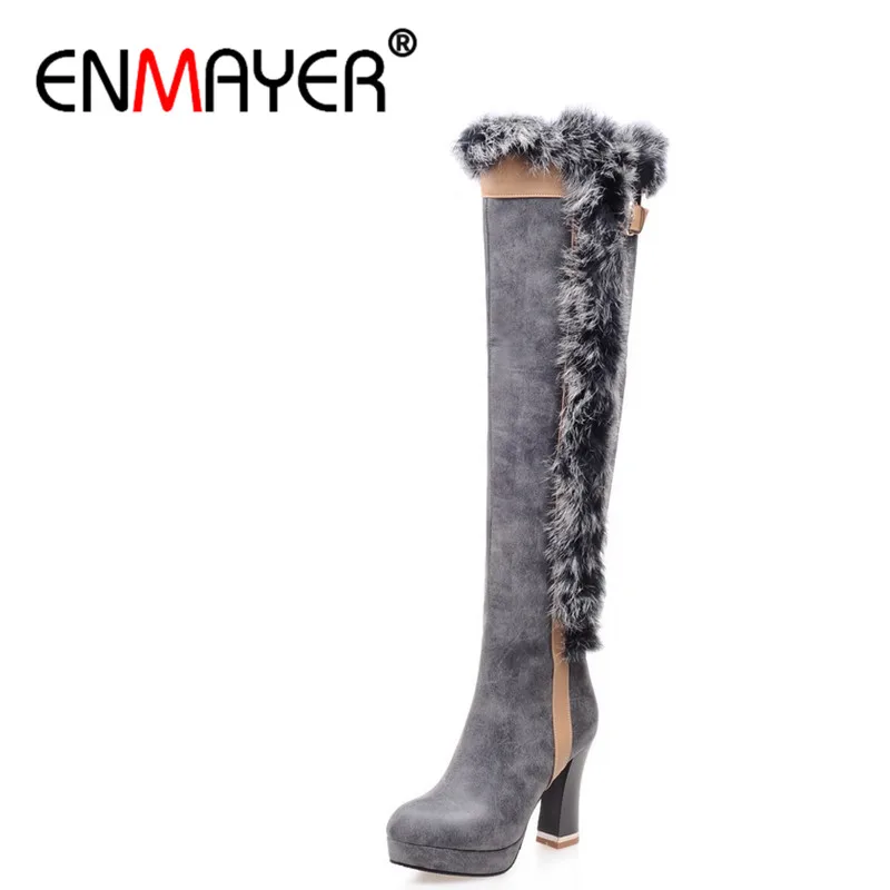 ENMAYER Winter Women Boots Over the Knee Boots Fur High Heels Platform Women Shoes High Genuine Leather Women Boots Size 34-43 ENMAYER Winter Women Boots Over the Knee Boots Fur High Heels Platform Women Shoes High Genuine Leather Women Boots Size 34-43<br><br>Aliexpress