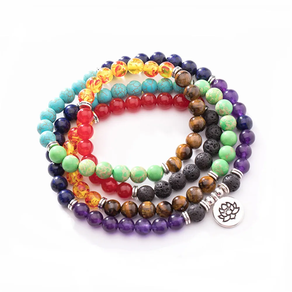New Design 8mm Natural 108 Mala Colorful Stone Hand Beaded Bracelets Lotus Buddha Pendant Life Tree Pendant Yoga Chakra Necklace
New Design 8mm Natural 108 Mala Colorful Stone Hand Beaded Bracelets Lotus Buddha Pendant Life Tree Pendant Yoga Chakra Necklace
