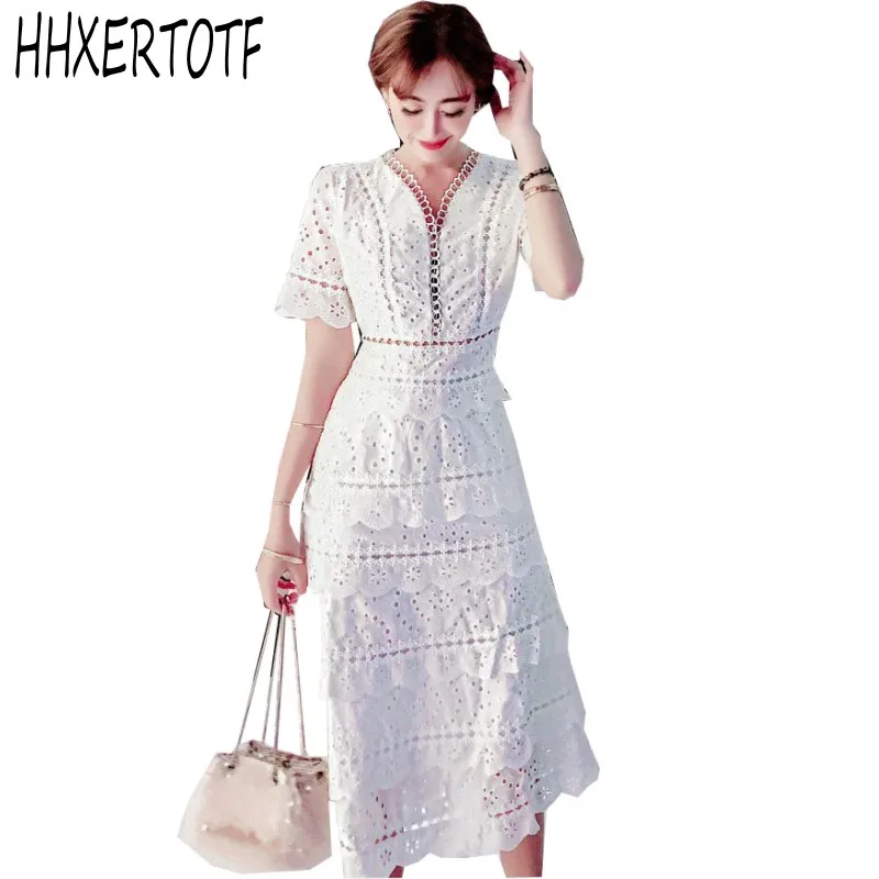 Women's Elegant Layers Ruffles Dress 2019 Summer Short Sleeve Cake Dresses Casual Cute white Lace Dress
Women's Elegant Layers Ruffles Dress 2019 Summer Short Sleeve Cake Dresses Casual Cute white Lace Dress