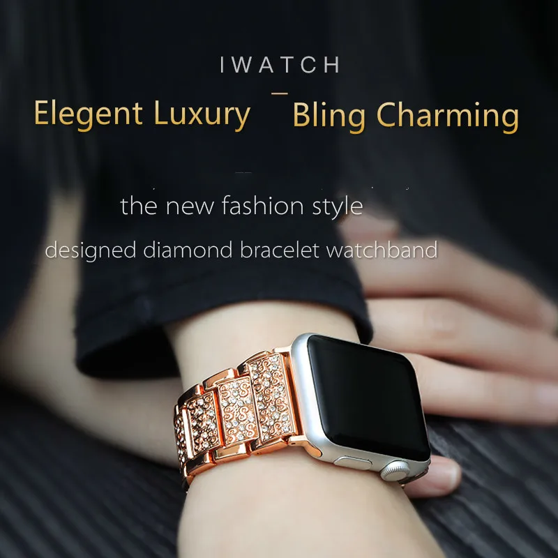 Luxury Stainless Steel Band Strap For Apple Watch Series 4 Series 3 2 1 Women Diamond Rhinestone Belt Smart Watch Accessories
Luxury Stainless Steel Band Strap For Apple Watch Series 4 Series 3 2 1 Women Diamond Rhinestone Belt Smart Watch Accessories