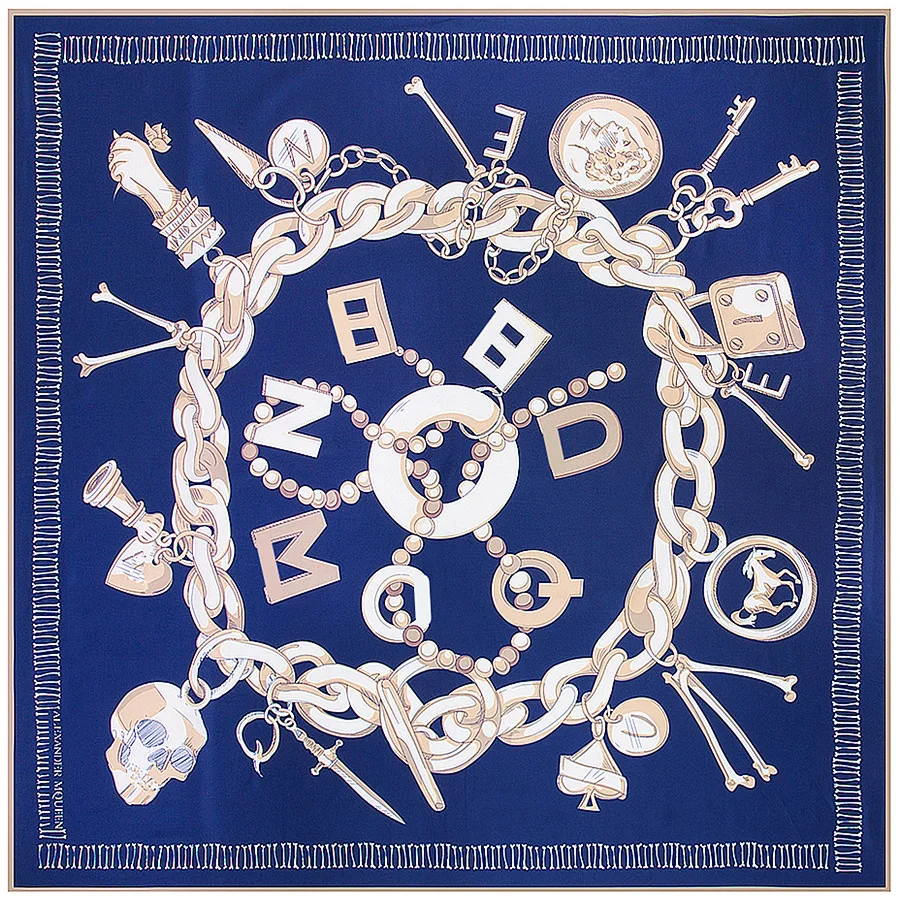 Fashion Twill Silk Women Scarf 130*130 Euro Design Chain Letters Skull Print Square Scarves High Quality Gift Large Silk Shawls
Fashion Twill Silk Women Scarf 130*130 Euro Design Chain Letters Skull Print Square Scarves High Quality Gift Large Silk Shawls