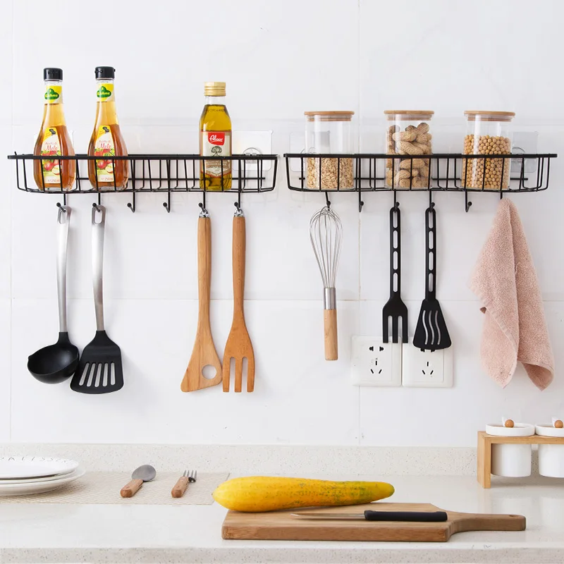 Iron Kitchen Storage Basket Sundries Wall Organizer Rack Kitchen Seasoning Hanging Basket Bathroom Shelf Desktop With 6 Hooks
Iron Kitchen Storage Basket Sundries Wall Organizer Rack Kitchen Seasoning Hanging Basket Bathroom Shelf Desktop With 6 Hooks