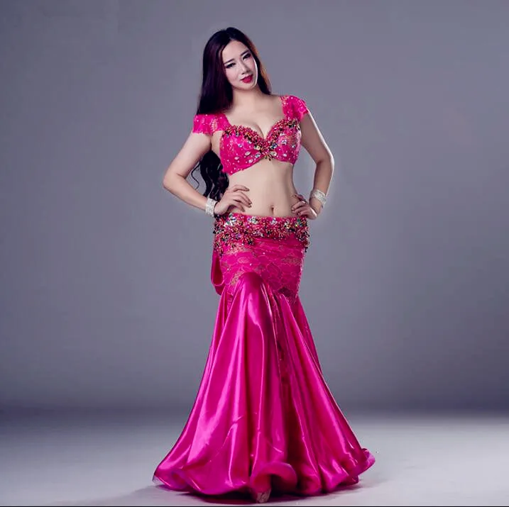 Hot Sell Women Luxury Belly Dance Costume 2 Piece Set (Bra Long Skirt) Lace Oriental Dance Dress Handwork Performance Outfit
Hot Sell Women Luxury Belly Dance Costume 2 Piece Set (Bra Long Skirt) Lace Oriental Dance Dress Handwork Performance Outfit