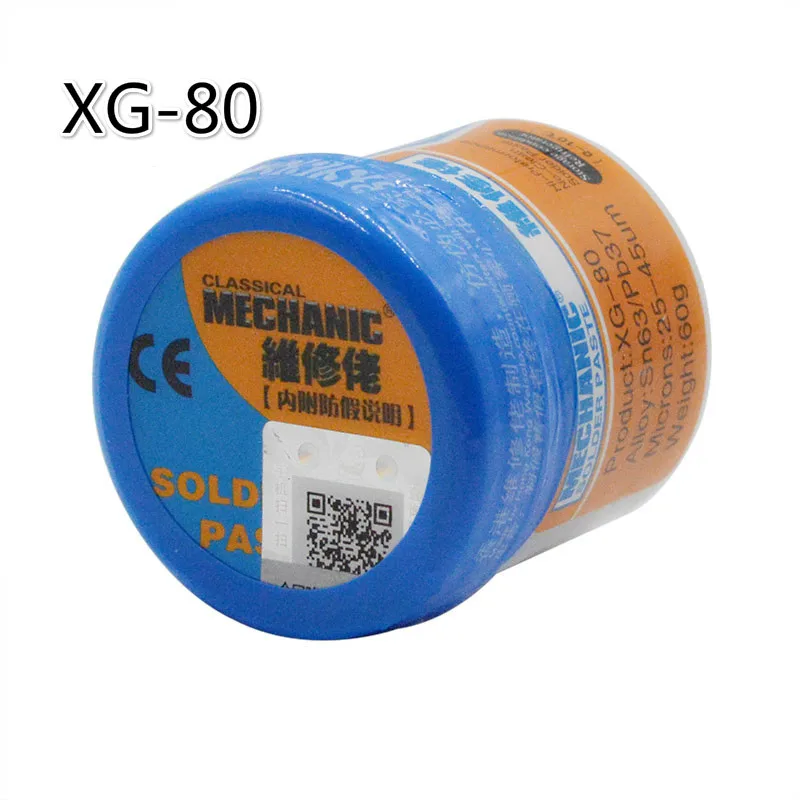 60g Soldering Paste Flux XG-80 Solder Tin Sn63/Pb67 For Hakko 936 TS100 852D++ Soldering iron Circuit Board SMT SMD Repair Tool
60g Soldering Paste Flux XG-80 Solder Tin Sn63/Pb67 For Hakko 936 TS100 852D++ Soldering iron Circuit Board SMT SMD Repair Tool