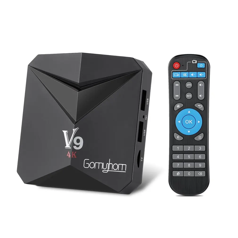 

GOMYHOM TV Box Android 7.1 V9 Smart Box Amlogic S912 Octa Core 3GB RAM 32GB ROM H.265 3D 4K HD 2.4G/5G Dual Band Wi-Fi BT4.0