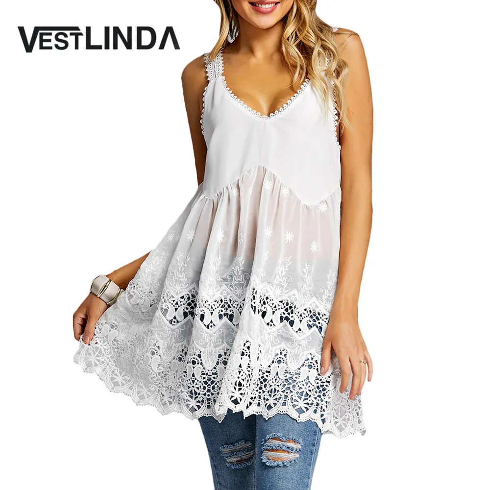 VESTLINDA Long Crochet Trim Tunic Tank Top Summer Hollow Out Lace White Women Top Casual Longline Smocked Tops Ladies Clothing
VESTLINDA Long Crochet Trim Tunic Tank Top Summer Hollow Out Lace White Women Top Casual Longline Smocked Tops Ladies Clothing