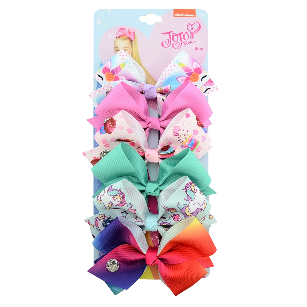 6PCS/set Holiday Bows For Girls 5" Big jojo Rainbow Unicorn Flamingo Print Ribbon Hair Bows Gift Card Kids Party Hair Accessory
6PCS/set Holiday Bows For Girls 5" Big jojo Rainbow Unicorn Flamingo Print Ribbon Hair Bows Gift Card Kids Party Hair Accessory