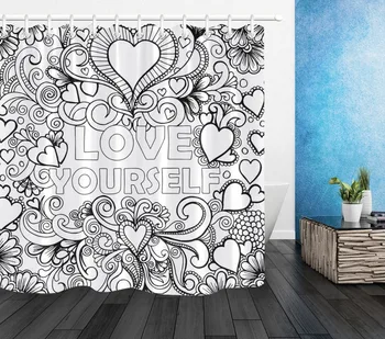 Black Letter And Heart Pattern Shower Curtain White Bathroom Waterproof Eco-Friendly Polyester Screens Fabric for Bathtub Decor
Black Letter And Heart Pattern Shower Curtain White Bathroom Waterproof Eco-Friendly Polyester Screens Fabric for Bathtub Decor