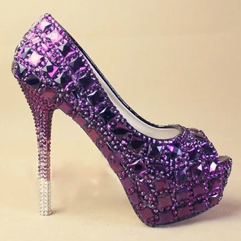 Popular Purple Women's Crystal Bridal Evening Wedding Prom Party Bridesmaid shoes high heel lady's formal Rhinestone Shoes
Popular Purple Women's Crystal Bridal Evening Wedding Prom Party Bridesmaid shoes high heel lady's formal Rhinestone Shoes