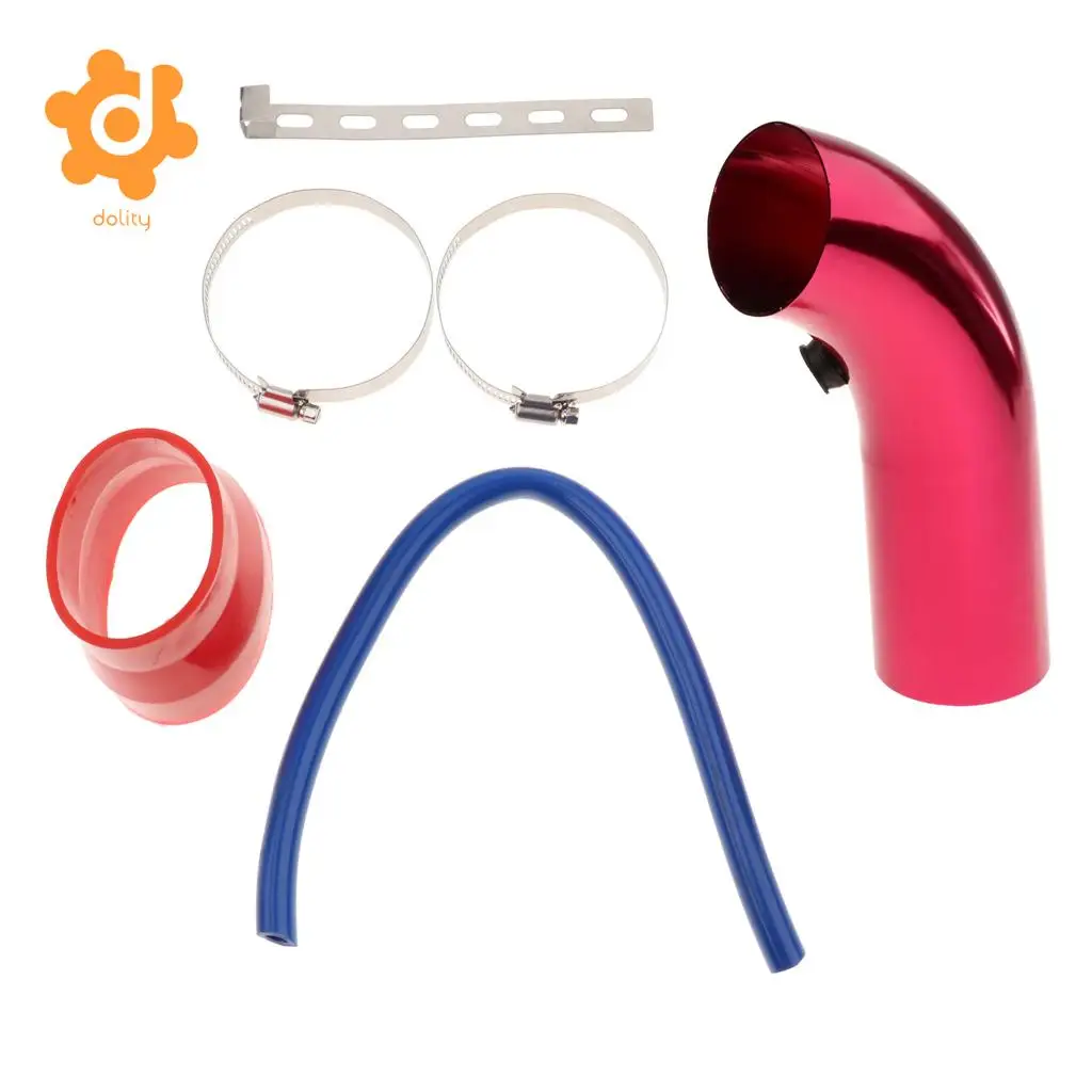 7.5cm/2.95'' Car Cold Air Intake Pipe Induction Kit Hose Tube System Red/Blue/Sliver