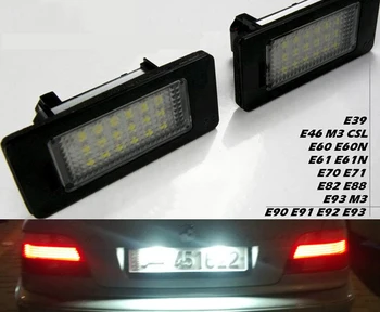 

2Pcs Xenon White LED car registration number License plate Lamp For E39 e60 E61 f10 F11 F18 m5,520,535,528,530,545,550,525