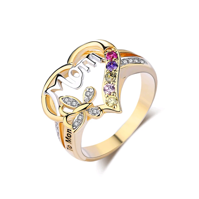 Crystal Romantic Rings Heart Golden Love Zircon Rings For Woman Letter Mom Ring Mother's Day Birthday Gift Copper Ring Jewelry
Crystal Romantic Rings Heart Golden Love Zircon Rings For Woman Letter Mom Ring Mother's Day Birthday Gift Copper Ring Jewelry