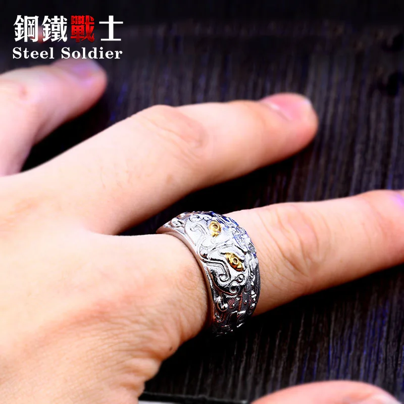 steel solider new arrival adjustable devil beast plated silver color Chinese year dragon stainless steel men punk jewelry
steel solider new arrival adjustable devil beast plated silver color Chinese year dragon stainless steel men punk jewelry