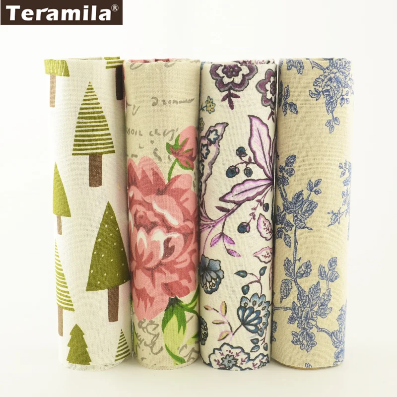Teramila Cotton Linen Fabric 4 Muti-color Printed Floral and Tree Style Fat Quarter Bundle Meter Tablecloth Pillow Decoration
Teramila Cotton Linen Fabric 4 Muti-color Printed Floral and Tree Style Fat Quarter Bundle Meter Tablecloth Pillow Decoration
