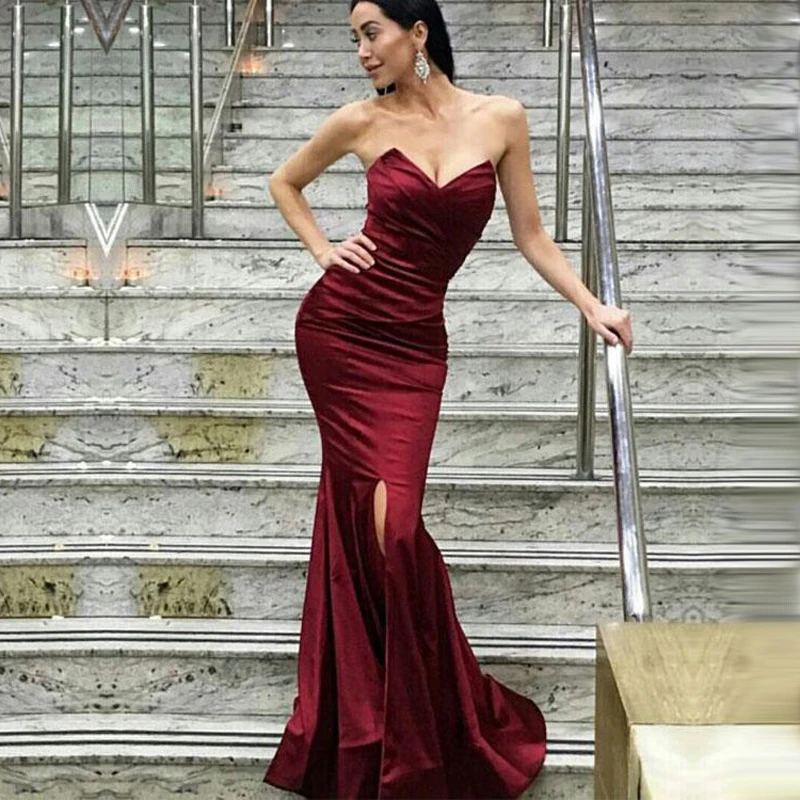 BeryLove Simple Mermaid Burgundy Evening Dresses 2019 Slit Satin Prom Dresses Styles Evening Gowns Formal Dress Prom Party Gowns
BeryLove Simple Mermaid Burgundy Evening Dresses 2019 Slit Satin Prom Dresses Styles Evening Gowns Formal Dress Prom Party Gowns