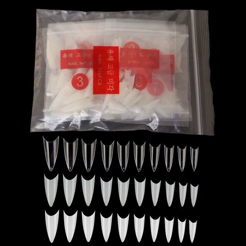 500Pcs Stilettos False Nail Art Tips Acrylic Sharp Fake Nail White/Clear /Natural Full Cover Nail Salons Decoration Faux Ongles
500Pcs Stilettos False Nail Art Tips Acrylic Sharp Fake Nail White/Clear /Natural Full Cover Nail Salons Decoration Faux Ongles
