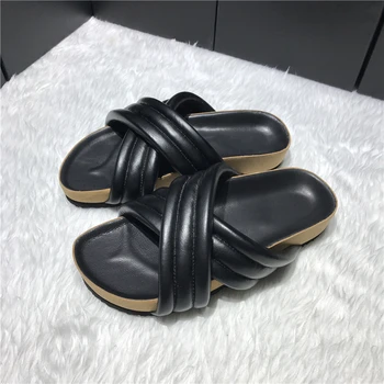 Hot Basic Woman Lazy Slippers Open Toe Cozy Flats Casual Slides Designer Shoes Woman Leather Outside Slippers Mujer Shoes Tide
Hot Basic Woman Lazy Slippers Open Toe Cozy Flats Casual Slides Designer Shoes Woman Leather Outside Slippers Mujer Shoes Tide