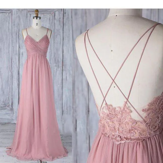 Bridesmaid Dress Dusty Rose Chiffon Wedding Party Dress 2019 Spaghetti Straps V Neck Long Prom Dress Illusion Lace Low Back
Bridesmaid Dress Dusty Rose Chiffon Wedding Party Dress 2019 Spaghetti Straps V Neck Long Prom Dress Illusion Lace Low Back