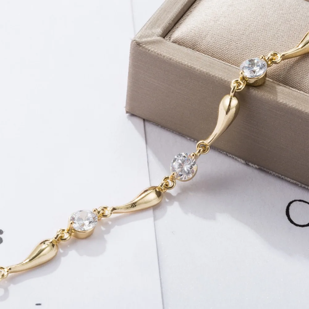 Fashion Elegant Gold Color Chains Anklets Ancient Stainless Steel Shiny Colorful Crystal Jewelry Bracelet Bangle
Fashion Elegant Gold Color Chains Anklets Ancient Stainless Steel Shiny Colorful Crystal Jewelry Bracelet Bangle