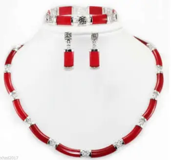 Women's Wedding Beautiful! Red gem Link Necklace Bracelet earring Sets AAA 5.23 -jewelry Natural boucle
Women's Wedding Beautiful! Red gem Link Necklace Bracelet earring Sets AAA 5.23 -jewelry Natural boucle