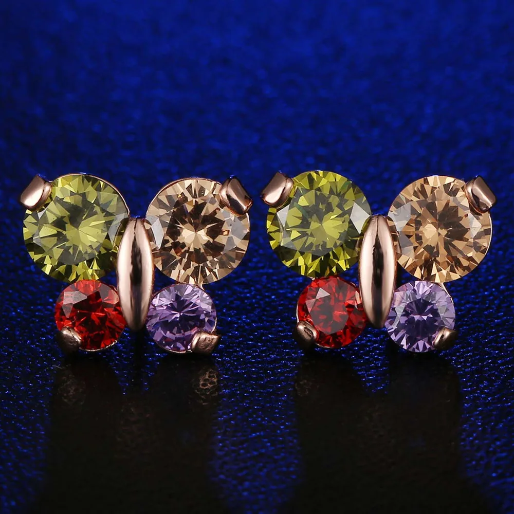 FYM Brand New Fashion Women Colorful Earring Round Cubic Zirconia Bowknot Stud Earrings Female Piercing Ear Jewelry Accessories
FYM Brand New Fashion Women Colorful Earring Round Cubic Zirconia Bowknot Stud Earrings Female Piercing Ear Jewelry Accessories