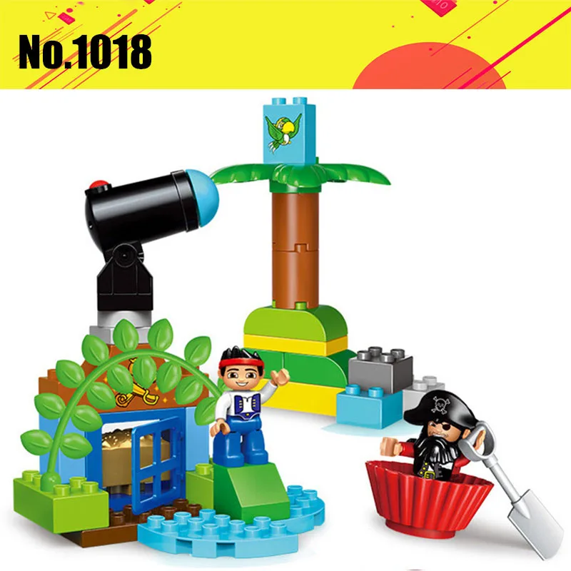 Diy 63pcs Compatible With legoing Duploe Big Size The Jake's Pirate Ship Bucky Set Building Blocks Bricks Toys For Children gift
Diy 63pcs Compatible With legoing Duploe Big Size The Jake's Pirate Ship Bucky Set Building Blocks Bricks Toys For Children gift