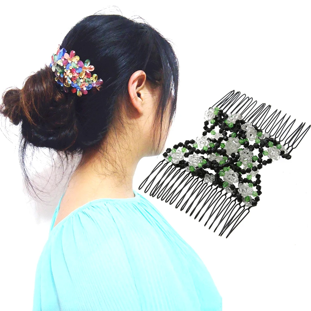 3Styles Vintage Flower Bead Stretchy Hair Combs Double Magic Slide Metal Comb Clip Hairpins for Girl Hair Accessories
3Styles Vintage Flower Bead Stretchy Hair Combs Double Magic Slide Metal Comb Clip Hairpins for Girl Hair Accessories