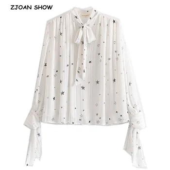 2019 Retro Star Pattern Print Pleated Striped Stream Tied Bow Collar Shirt Sexy Women See through Chiffon Pullover Blouse Tops
2019 Retro Star Pattern Print Pleated Striped Stream Tied Bow Collar Shirt Sexy Women See through Chiffon Pullover Blouse Tops