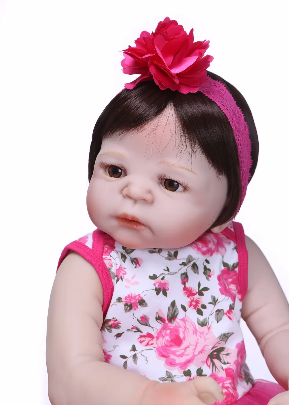 55 см полное Силиконовое боди Reborn Baby Doll игрушка Реалистичная новорожденная