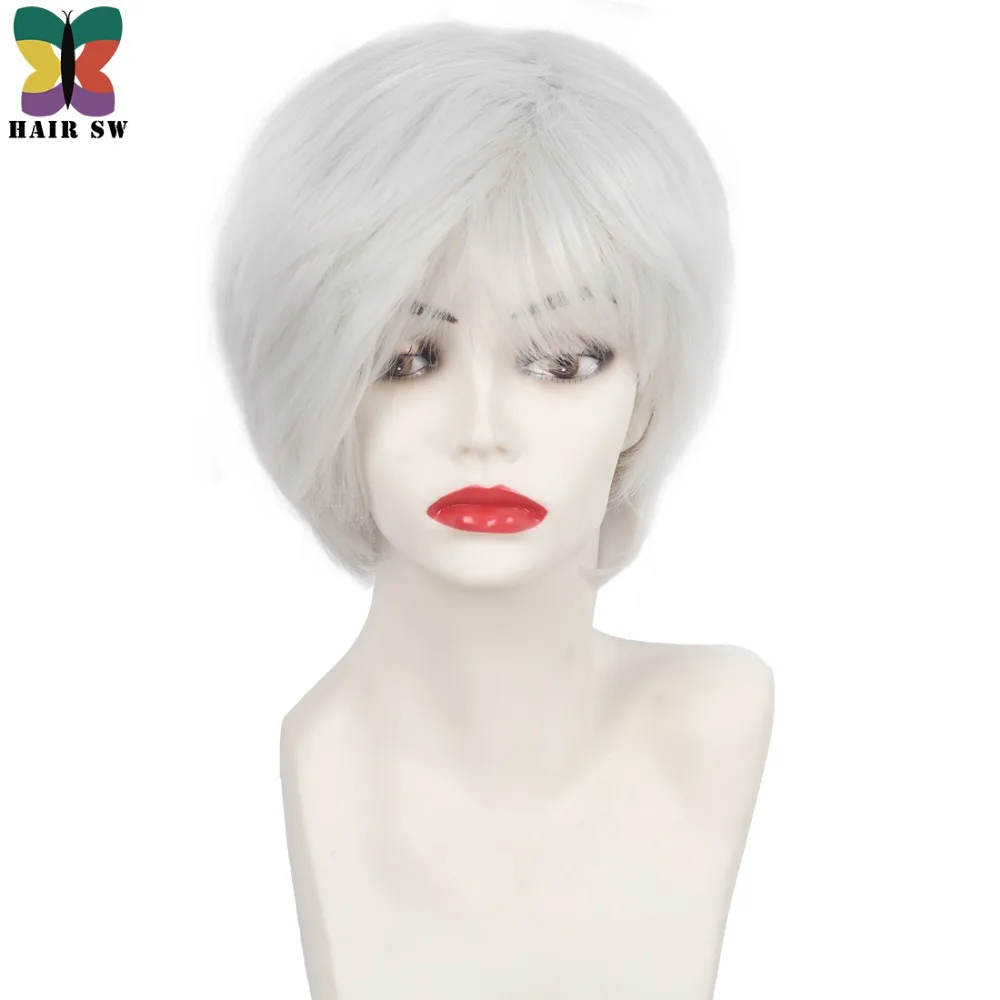HAIR SW Short Straight Bob Cut older ladies Wig Soft natural white bangs layered synthetic Wigs for women with thinning hair
HAIR SW Short Straight Bob Cut older ladies Wig Soft natural white bangs layered synthetic Wigs for women with thinning hair