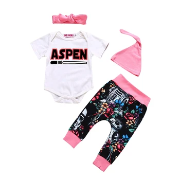 Newborn Infant Baby Girls Short Sleeve Romper Letter Print Bodysuit+Pants Leggings+Hat+Headband 4Pcs Cotton Outfit Clothes
Newborn Infant Baby Girls Short Sleeve Romper Letter Print Bodysuit+Pants Leggings+Hat+Headband 4Pcs Cotton Outfit Clothes