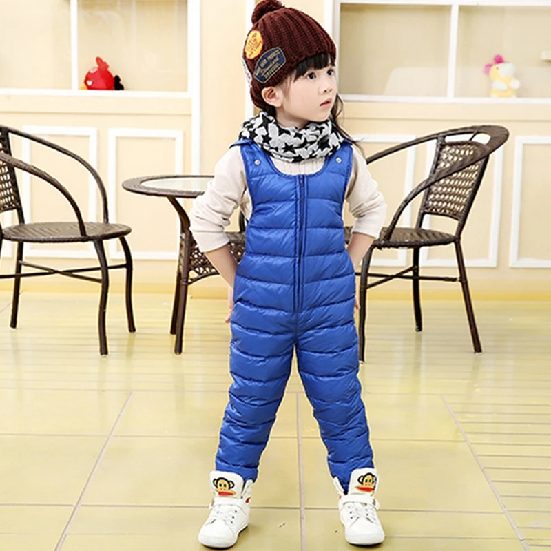 Baby Girls Winter Down Pants Children Outerwear Thicken Jumpsuits Overalls White Duck Pant Kids Warm Trousers Clothing 1-4Y | Мать и