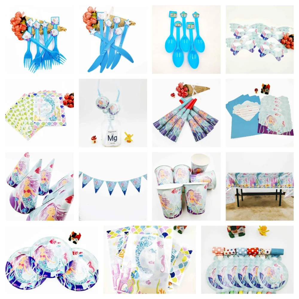 Mermaid Princess Banner Happy Birthday Kids Baby Shower Paper Party Decoration Set Theme Supplies Cup Plate Forks Napkin Favors
Mermaid Princess Banner Happy Birthday Kids Baby Shower Paper Party Decoration Set Theme Supplies Cup Plate Forks Napkin Favors