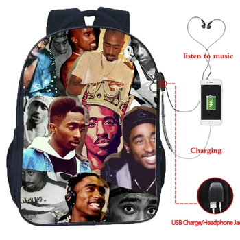 High Quality Tupac 2Pac USB Charge Backpack Fashion USB Charging Travel Rucksack Students Boys Girls School Bag
High Quality Tupac 2Pac USB Charge Backpack Fashion USB Charging Travel Rucksack Students Boys Girls School Bag