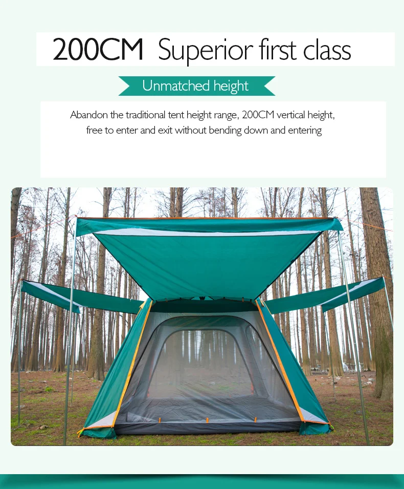 tanxianzhe Explorer outdoor multi-person family rain automatic super large tent 5~8 people camping double tent 2 seconds speed
tanxianzhe Explorer outdoor multi-person family rain automatic super large tent 5~8 people camping double tent 2 seconds speed