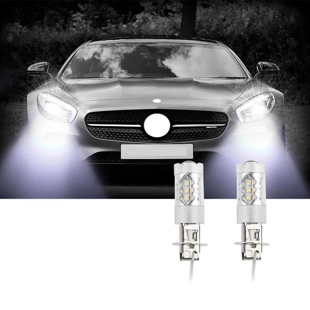 2pcs H3 Car Fog Light 16-LEDs Turn Signal Running Driving Lamp Brake Turn Signal Light Cool White 6500K 2000LM 80W
2pcs H3 Car Fog Light 16-LEDs Turn Signal Running Driving Lamp Brake Turn Signal Light Cool White 6500K 2000LM 80W