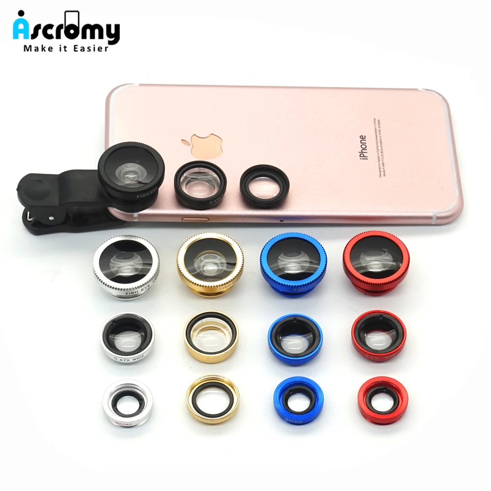 Ascromy Universal Phone Camera Lens 3 in 1 Phone Lens Kit with 180 Fisheye Wide Angle Macro Len For iPhone Samsung Xiaomi Huawei
Ascromy Universal Phone Camera Lens 3 in 1 Phone Lens Kit with 180 Fisheye Wide Angle Macro Len For iPhone Samsung Xiaomi Huawei