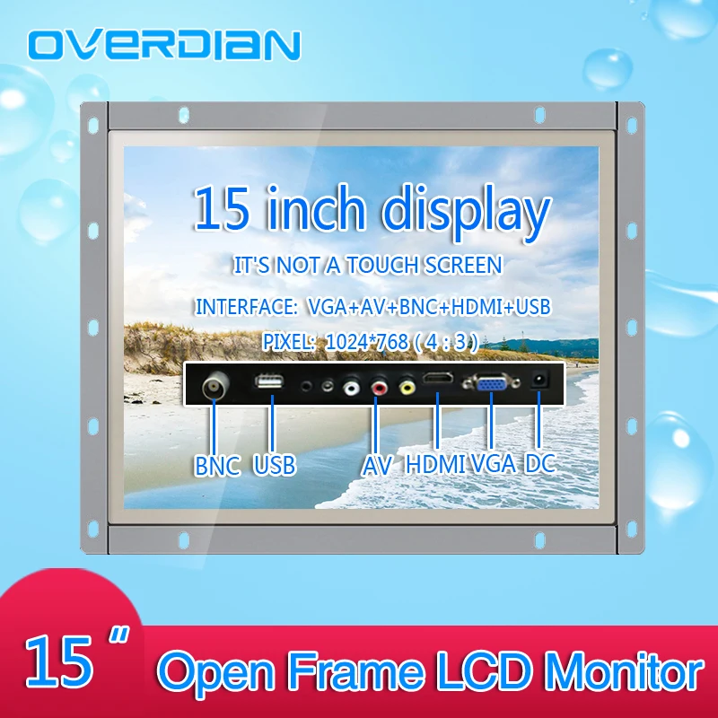 15Inch Industrial Control Lcd Monitor VGA/HDMI/AV/BNC/USB Interface White Open Frame Non-Touch Screen Metal Shell 1024*768
15Inch Industrial Control Lcd Monitor VGA/HDMI/AV/BNC/USB Interface White Open Frame Non-Touch Screen Metal Shell 1024*768