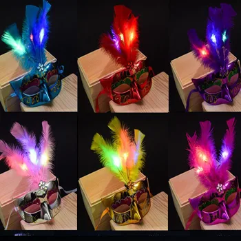 Wedding Women Girls Venetian Venice Glowing Feather LED Ball Masks Carnival Halloween Masquerade Cosplay Costume Party Supplies
Wedding Women Girls Venetian Venice Glowing Feather LED Ball Masks Carnival Halloween Masquerade Cosplay Costume Party Supplies