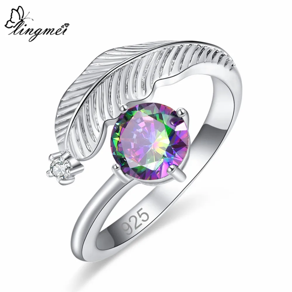 lingmei New Feather Design Round Multicolor & Black CZ Silver Color Ring Size 6 7 8 9 Unisex Popular Fashion Party Jewelry Gift
lingmei New Feather Design Round Multicolor & Black CZ Silver Color Ring Size 6 7 8 9 Unisex Popular Fashion Party Jewelry Gift