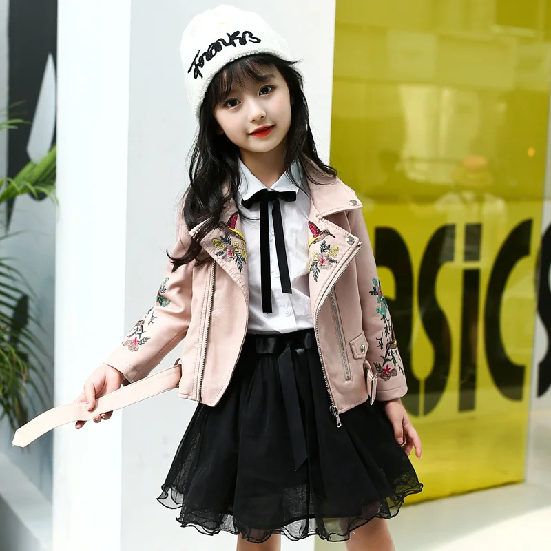 Spring Autumn Children Embroidery Leather Jackets 2019 Girls Outwear Fashion Children PU Leather Coats
Spring Autumn Children Embroidery Leather Jackets 2019 Girls Outwear Fashion Children PU Leather Coats