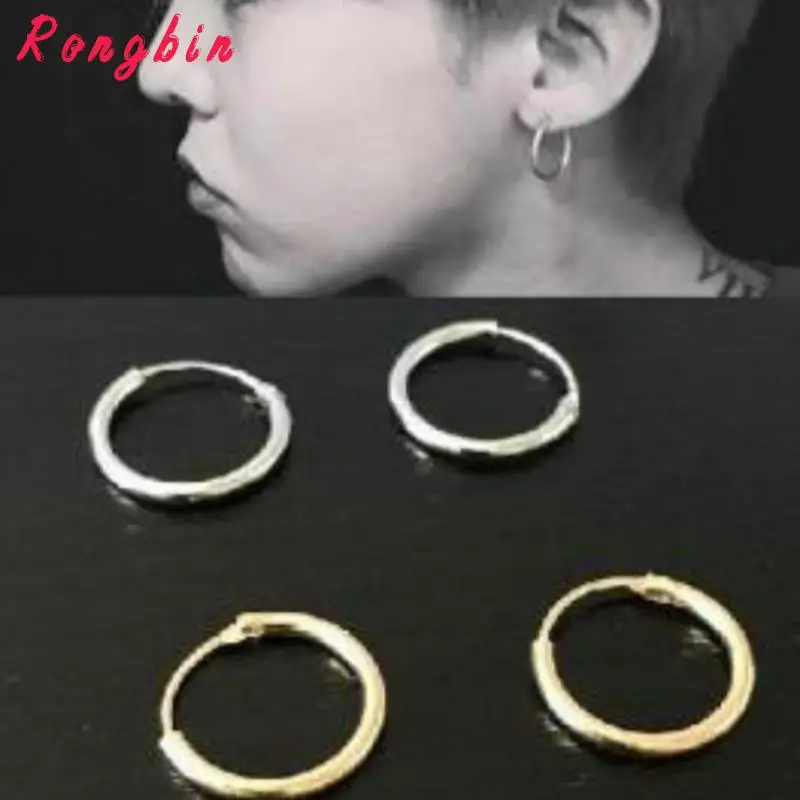 With Fashion Personality Circle Earrings Brass Men And Women Can Wear Jewelry Wholesale Gold Silver Color Ear Rings | Украшения и