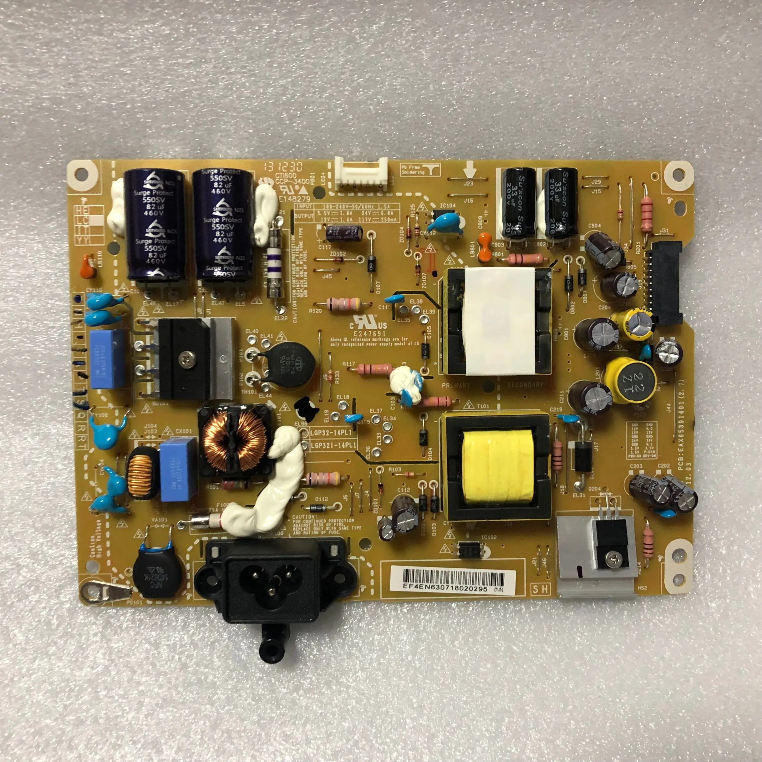 100%NEW original 100% test for LG 32LB5610 power board LGP32-14PL1 EAX65391401 LGP32I-14PL1
100%NEW original 100% test for LG 32LB5610 power board LGP32-14PL1 EAX65391401 LGP32I-14PL1