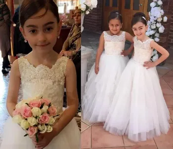 White Ivory Lace A Line Flower Girls Dresses for Wedding Beading Princess Girls Pageant Gown Size 2-16Y
White Ivory Lace A Line Flower Girls Dresses for Wedding Beading Princess Girls Pageant Gown Size 2-16Y