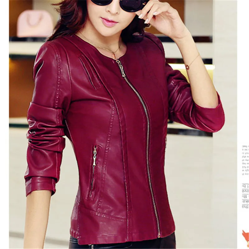 Motorcycle PU Bomber Jacket Slim Brief Spring Fashiond Desainer Jackets Black Red 2018 Plus Size Women Basic Coats
Motorcycle PU Bomber Jacket Slim Brief Spring Fashiond Desainer Jackets Black Red 2018 Plus Size Women Basic Coats