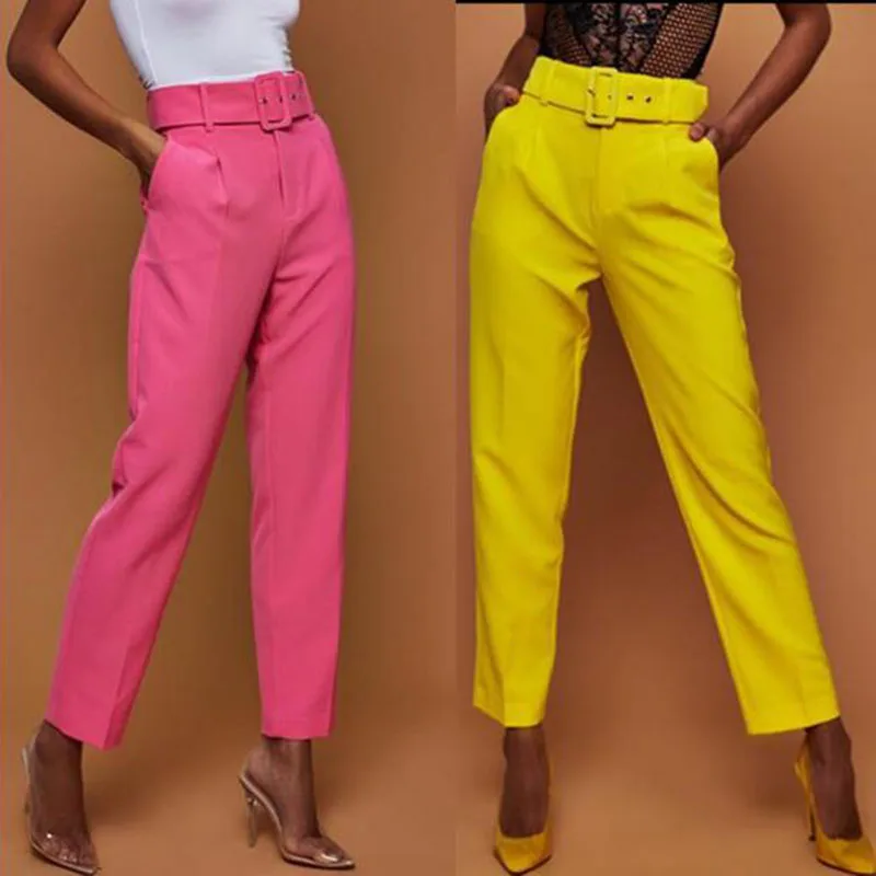 Casual Pants High Waist spring Autumn Belted Straight Leg Slacks Female loose work Office Lady Suit Pants Women Trousers
Casual Pants High Waist spring Autumn Belted Straight Leg Slacks Female loose work Office Lady Suit Pants Women Trousers
