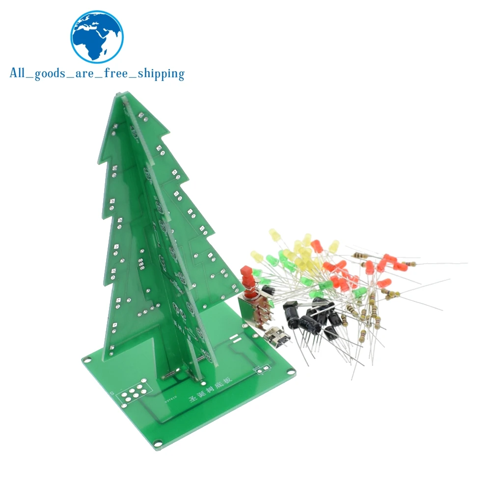 TZT Three-Dimensional 3D Christmas Tree LED DIY Kit Red/Green/Yellow LED Flash Circuit Kit Electronic Fun Suite
TZT Three-Dimensional 3D Christmas Tree LED DIY Kit Red/Green/Yellow LED Flash Circuit Kit Electronic Fun Suite