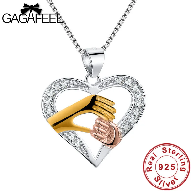 GAGAFEEL 925 Sterling Silver Women Necklaces Jewelry Double Hands Love Mom By Heart Water Waves Chain Pendant Thanksgiving Gifts
GAGAFEEL 925 Sterling Silver Women Necklaces Jewelry Double Hands Love Mom By Heart Water Waves Chain Pendant Thanksgiving Gifts