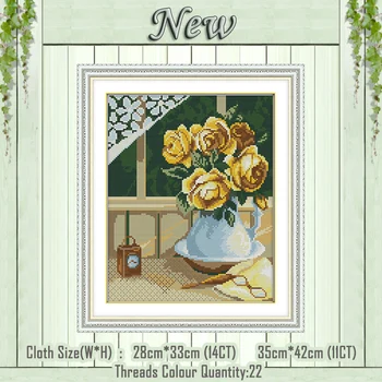 Yellow rose diy decor paintings counted printed on the canvas DMC 11CT 14CT kits chinese Cross Stitch embroidery needlework Sets
Yellow rose diy decor paintings counted printed on the canvas DMC 11CT 14CT kits chinese Cross Stitch embroidery needlework Sets